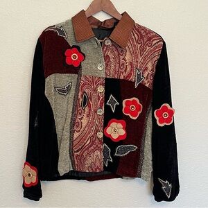 Alex Kim by Allure Vintage Boho Patchwork Button Down Jacket or Blazer Size XL